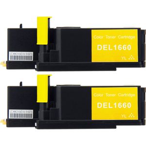 2 Pack Dell C1660 / C1660w Yellow Compatible Toner Cartridges