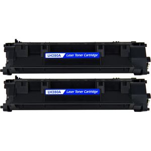 2 Pack HP 80A Black Compatible Toner Cartridge (CF280A)