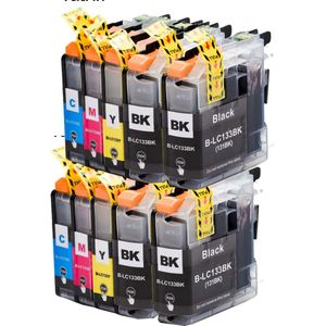 10 Pack Brother LC133 Compatible High-Yield Ink Cartridges (Replaces LC131)