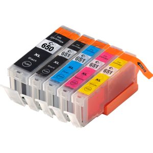 5 Pack Canon PGI-650XL & CLI-651XL Compatible High-Yield Ink Cartridges